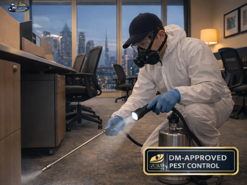 Low-odor ant treatment in a Dubai Media City office pantry