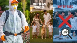 Comparison of DIY mosquito spray failure versus professional mosquito control for a Dubai villa garden in 2026.
